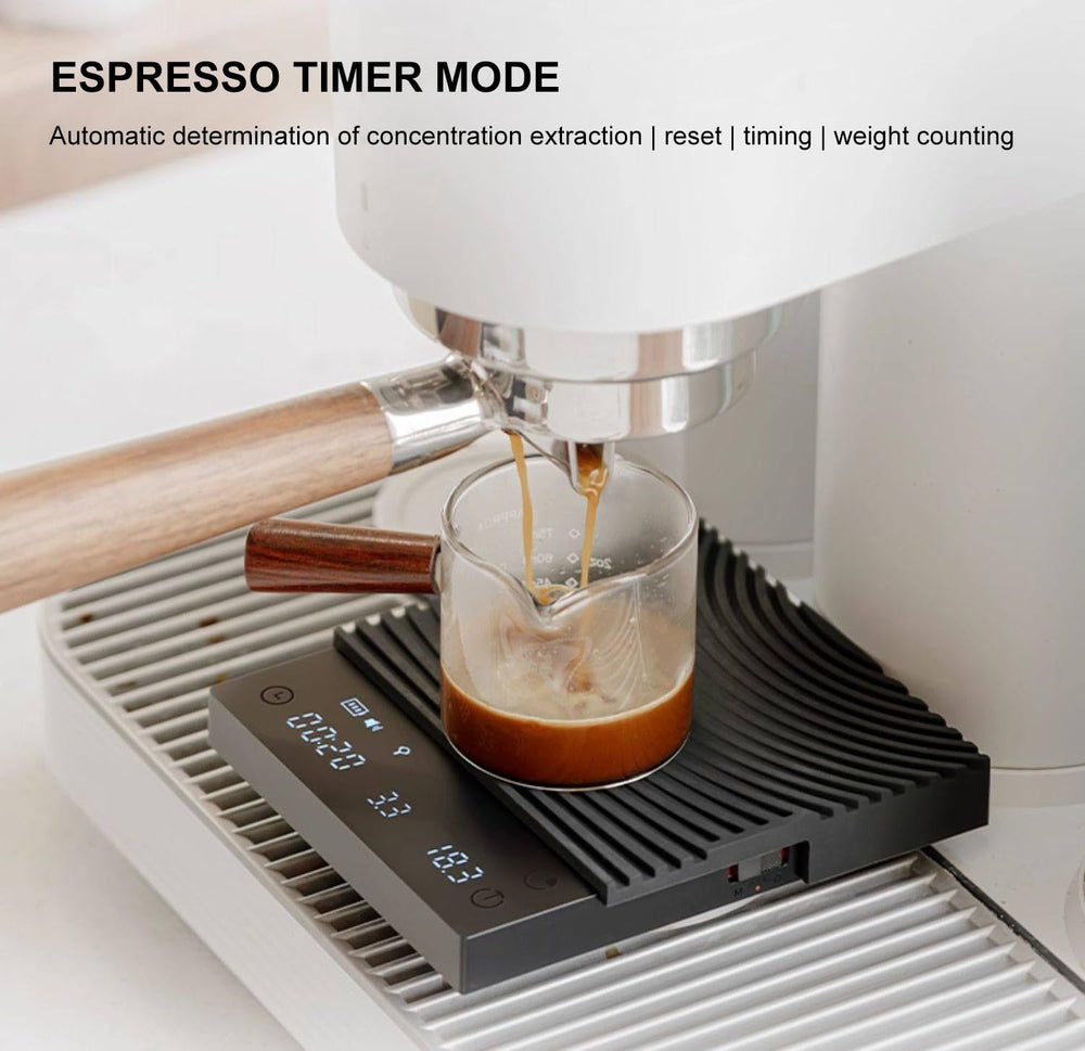 TIMEMORE setup pour pour-over montrant répétabilité et guidance eau/café