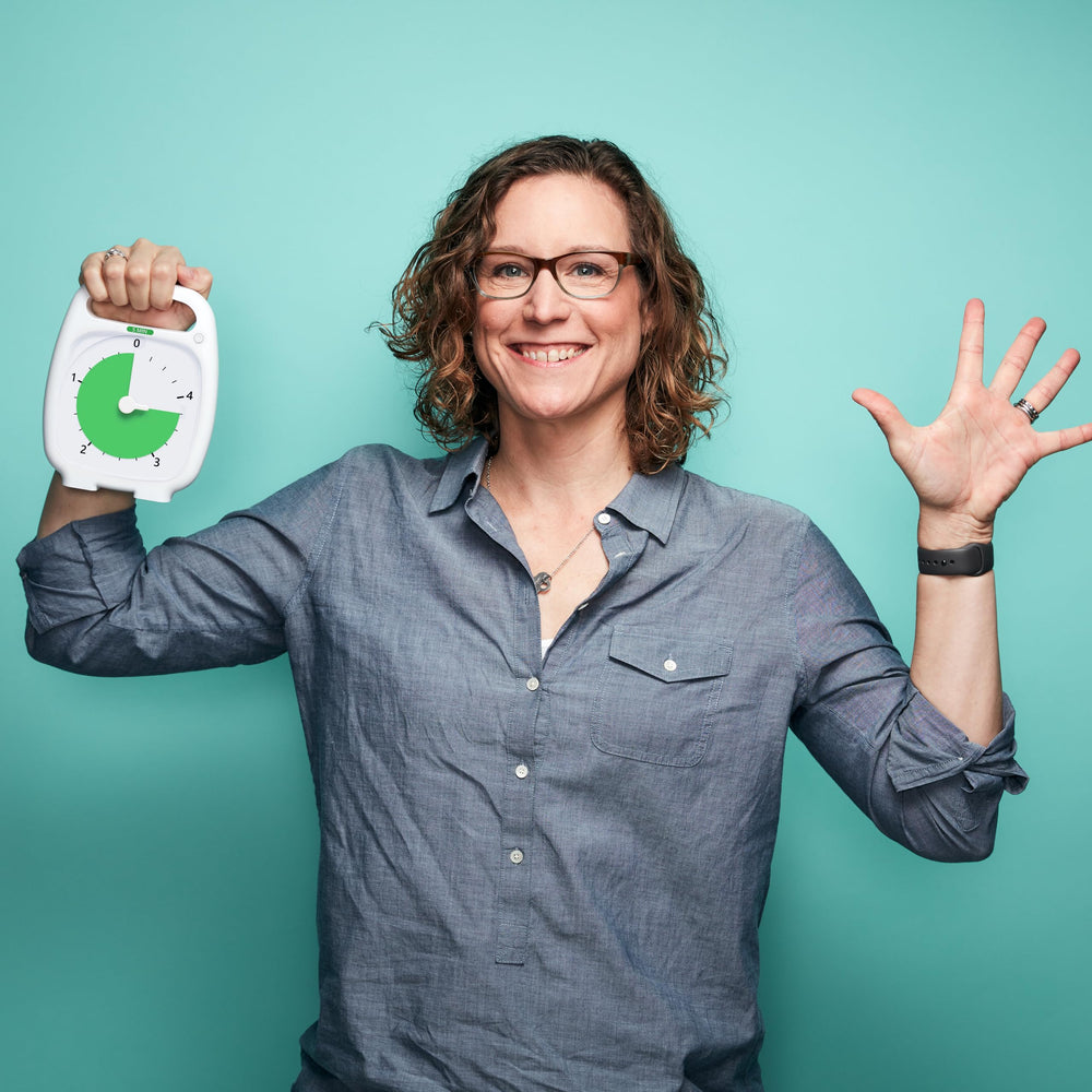 TIME TIMER gros plan sur disque coloré, visibilité maximale pour enfants