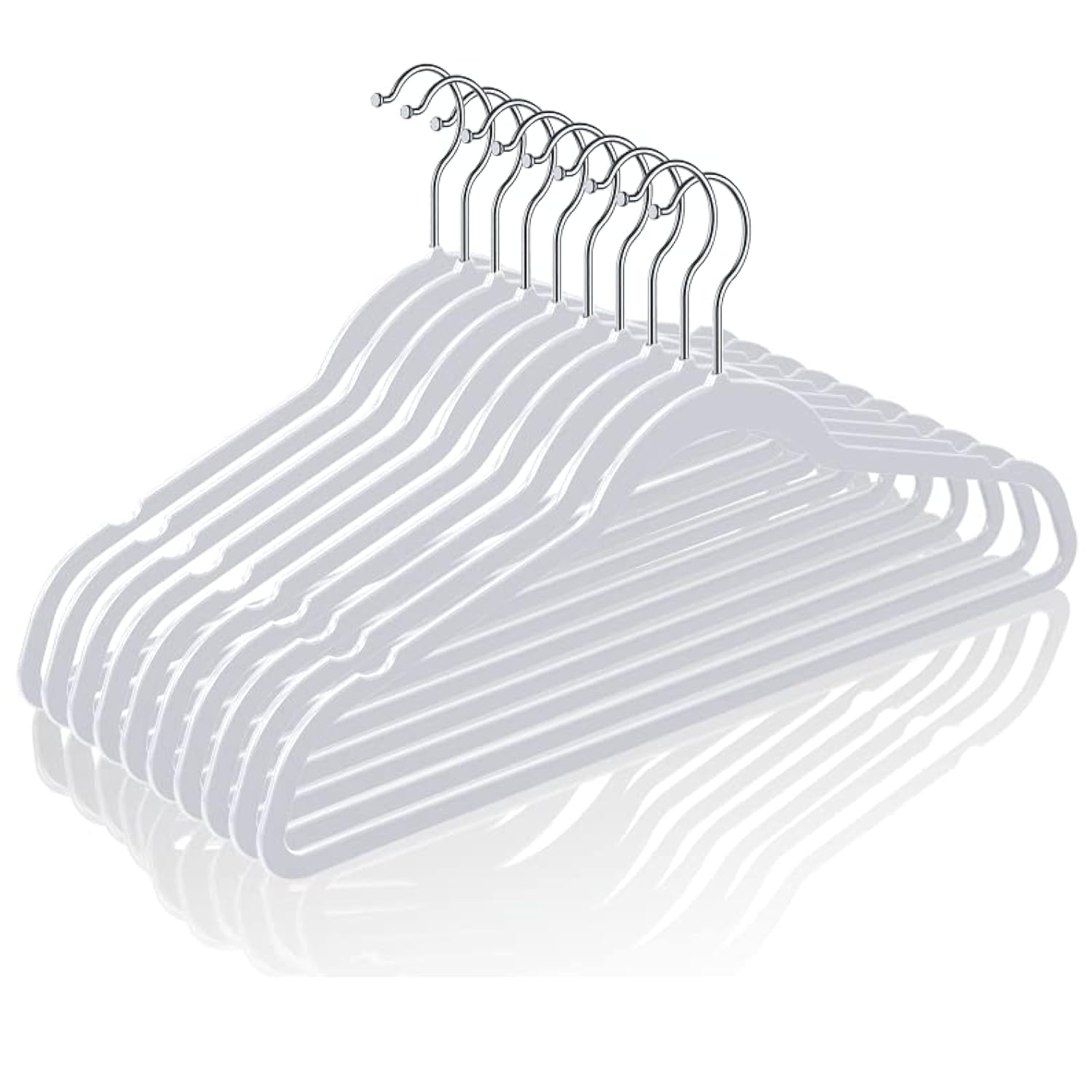 TIMMY lot de 50 cintres face avant montrant uniformité et gain de place