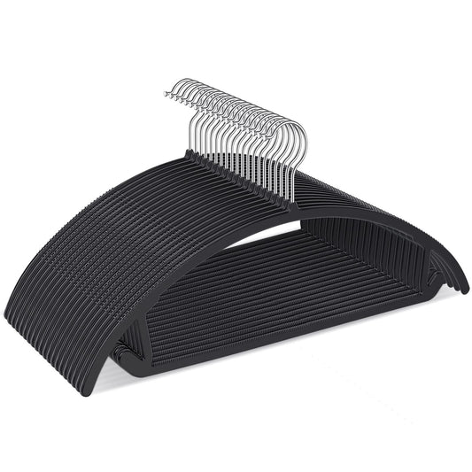 TIMMY face du lot de 50 cintres noirs montrant l'emballage pratique