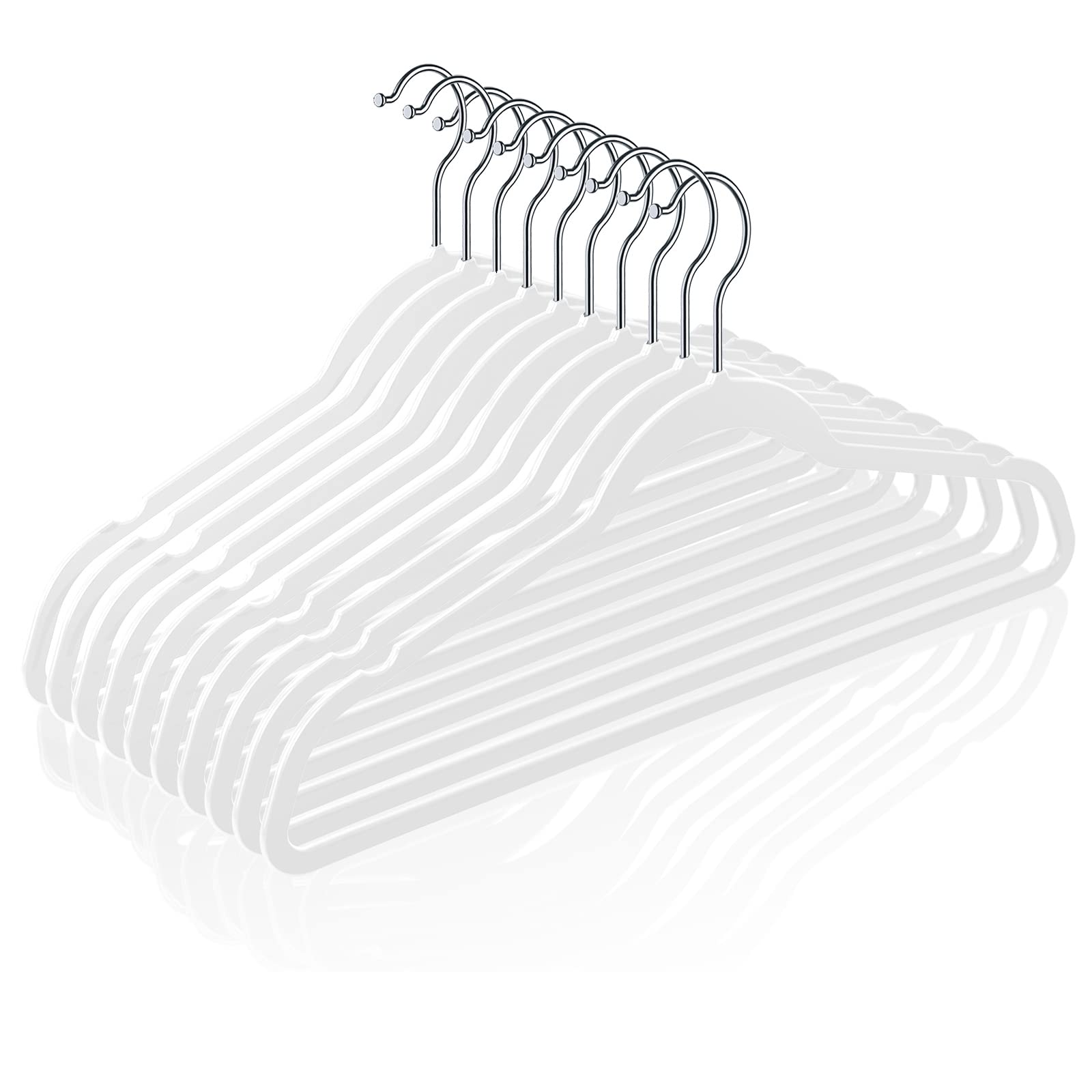 TIMMY pack de 50 cintres blancs vue frontale organisation optimale