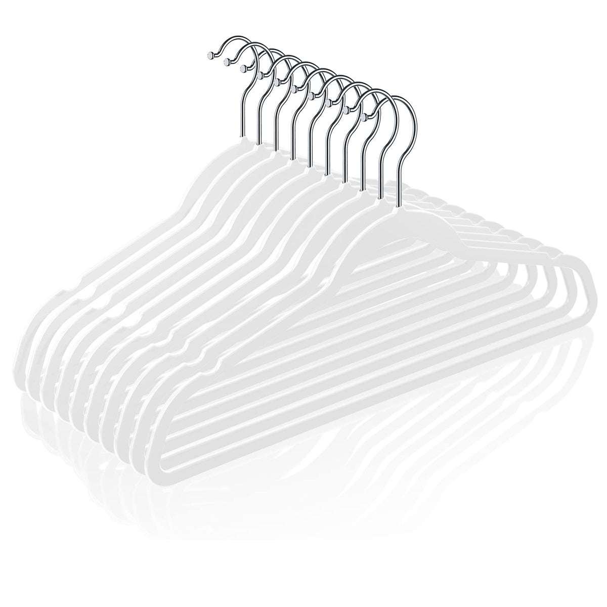 TIMMY pack de 50 cintres blancs vue frontale organisation optimale