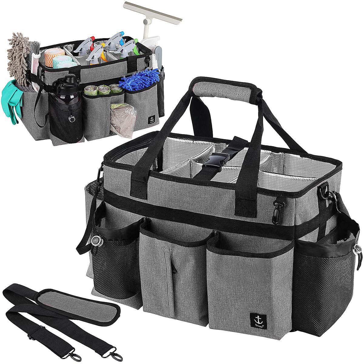 Timoxi sac caddy vue de face, rangement net et accessible