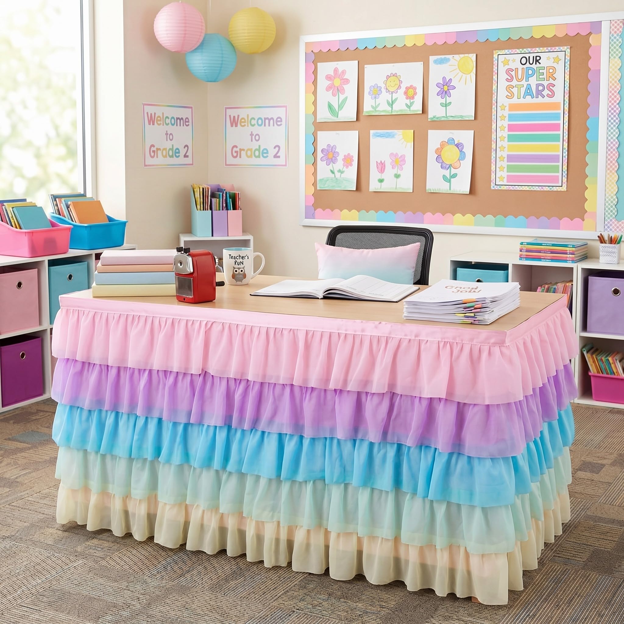 Tioncy jupon face avant transformant table en présentation soignée