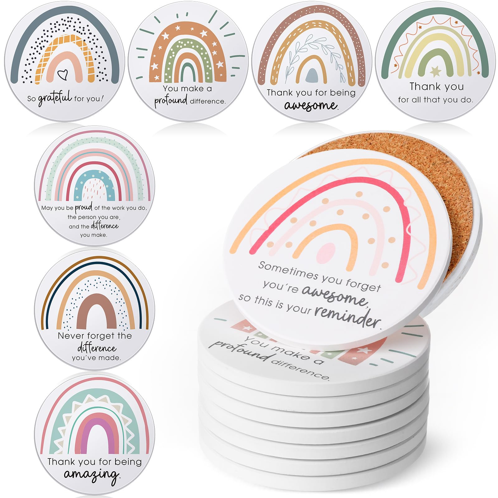 Tioncy packaging avant montrant lot de 24 sous‑verres pour offrir