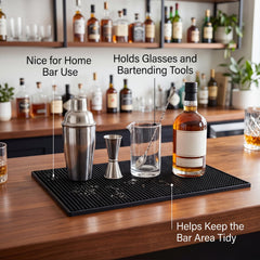Tioncy tapis en usage au bar facilitant préparation et service rapide