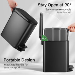 TIPGO couvercle maintenu à 90° pour changer les sacs sans effort