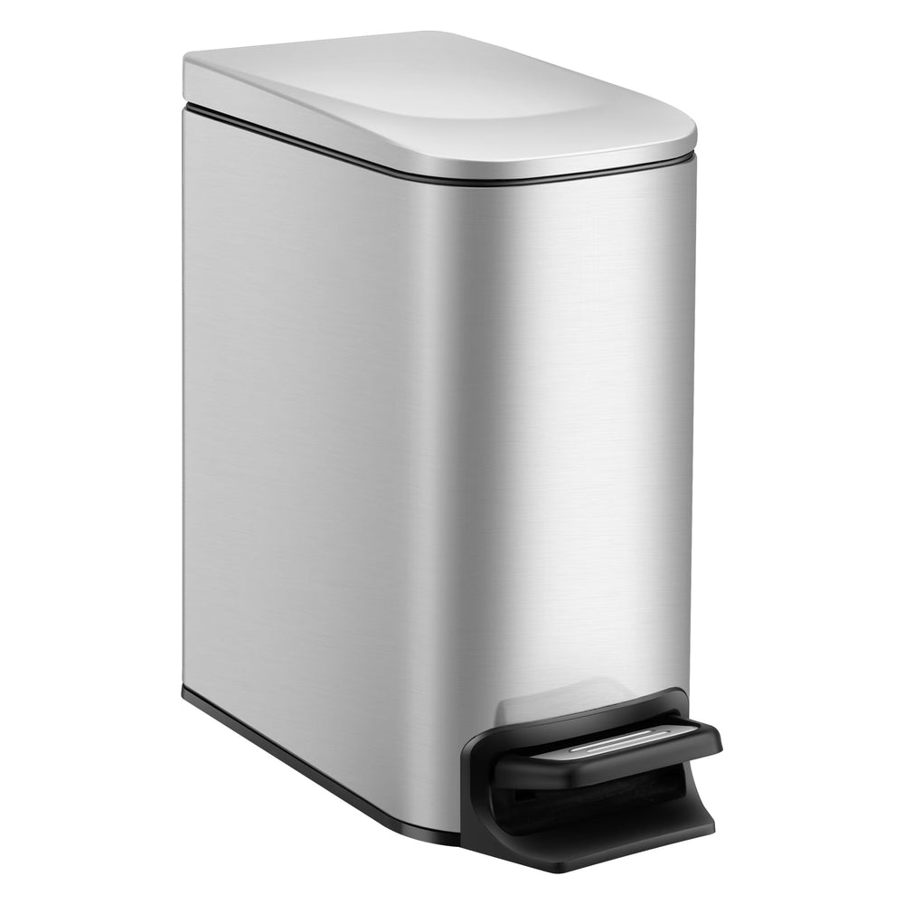 TIPGO poubelle face avant argent, design compact pour petits espaces