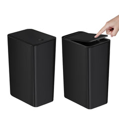 TIPGO vue avant de la poubelle slim noire pratique