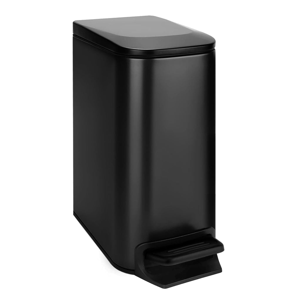 TIPGO poubelle vue de face noir mat pour gain de place