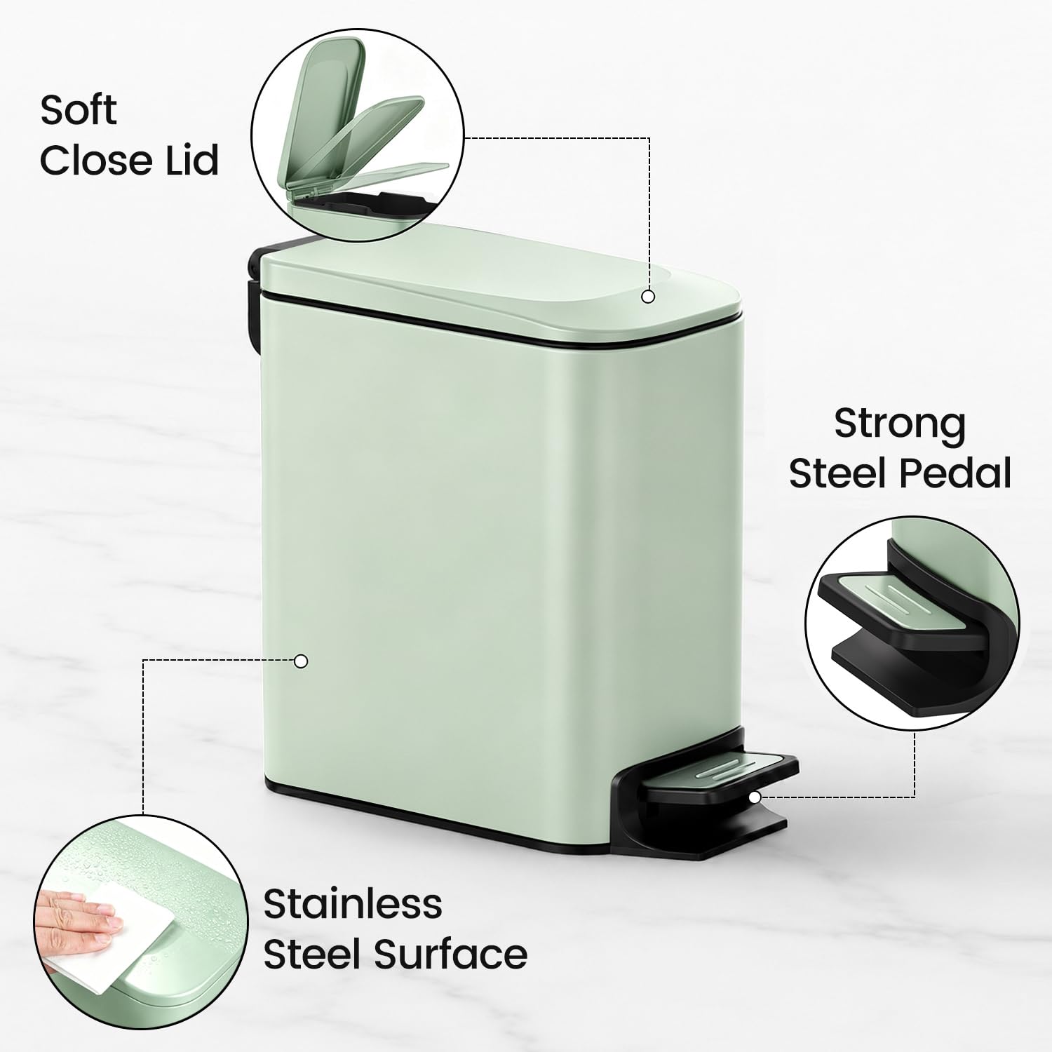 TIPGO pédale acier, action résistante et durable pour usage quotidien