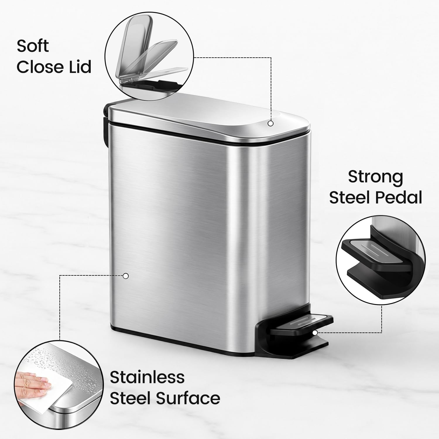TIPGO pédale acier-plastique durable, action confortable et robuste