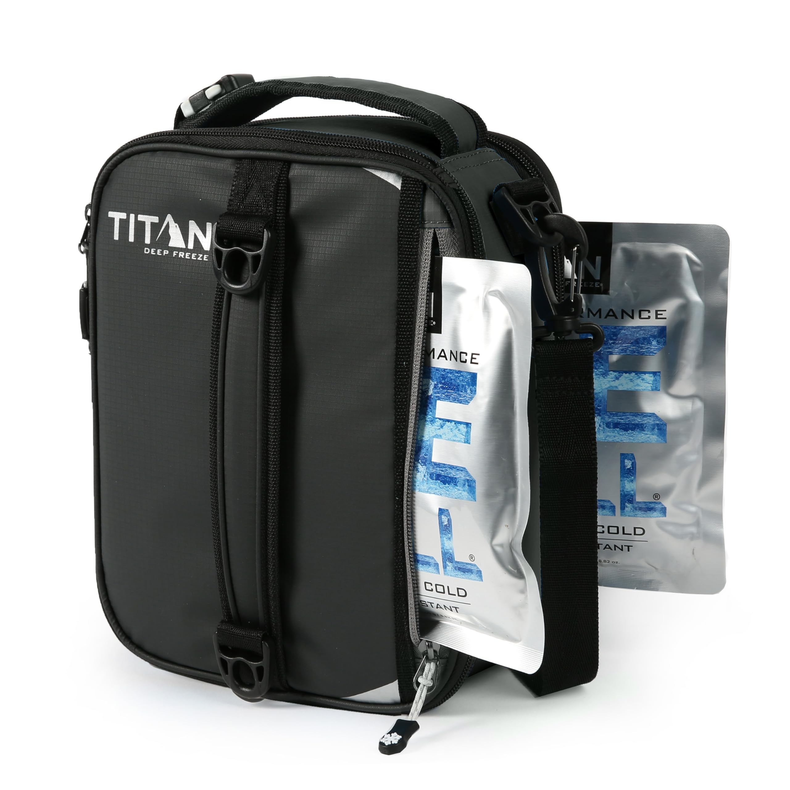 Titan by Arctic Zone vue de face du lunch pack avec fermeture, protection thermique