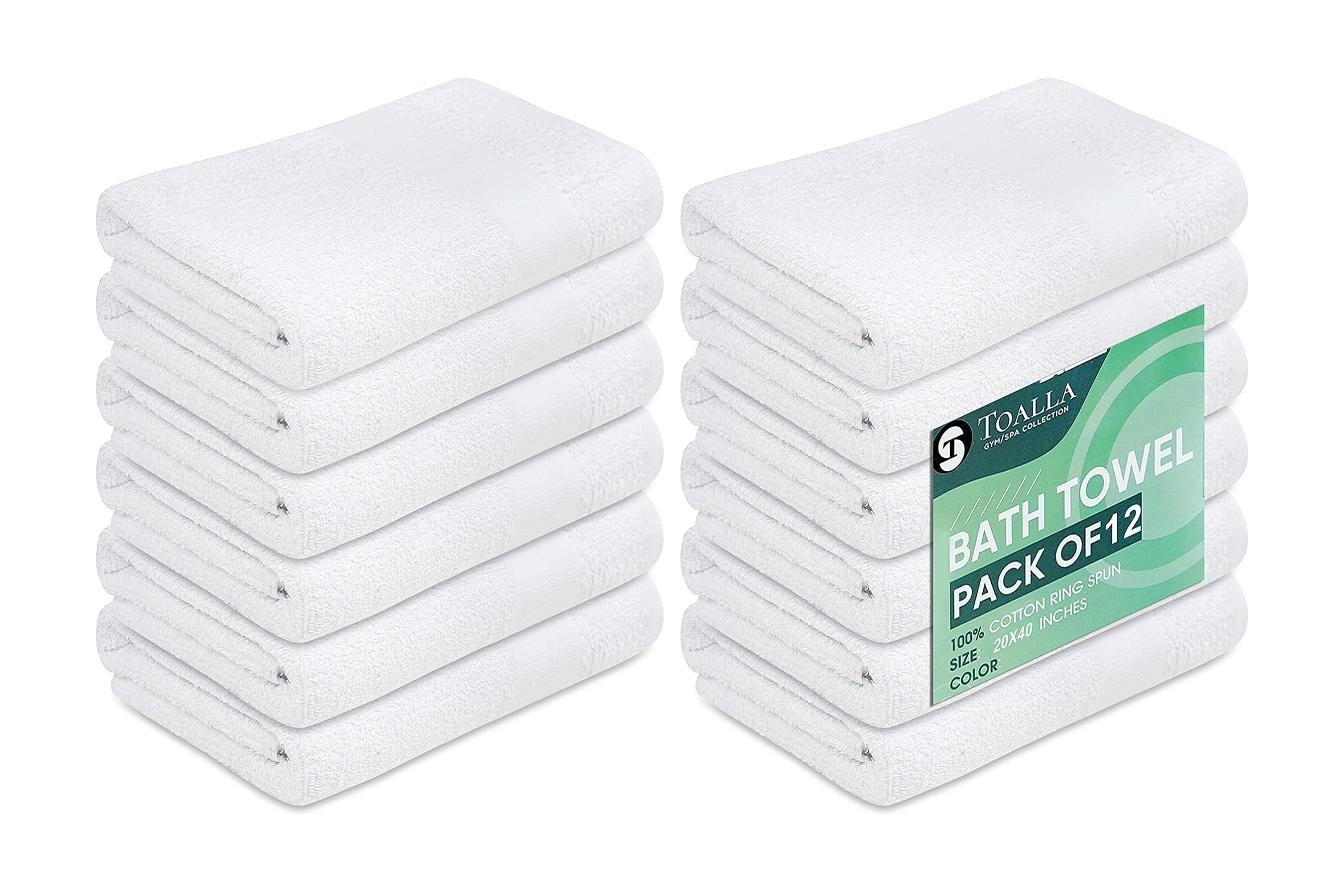 TOALLA emballage avant montrant lot de 12 et aspect propre