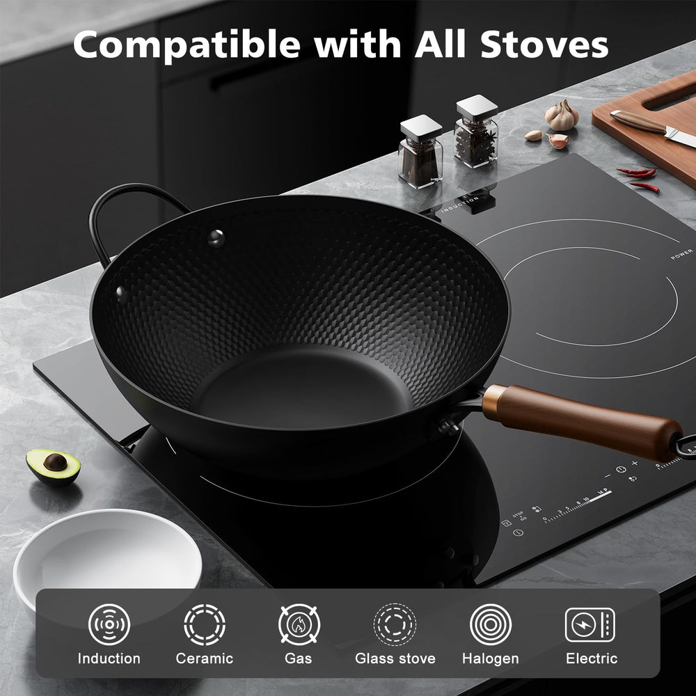 Todlabe wok comparaison taille à une assiette pour évaluer capacité