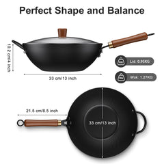 Todlabe wok couvercle en verre permettant contrôle visuel cuisson