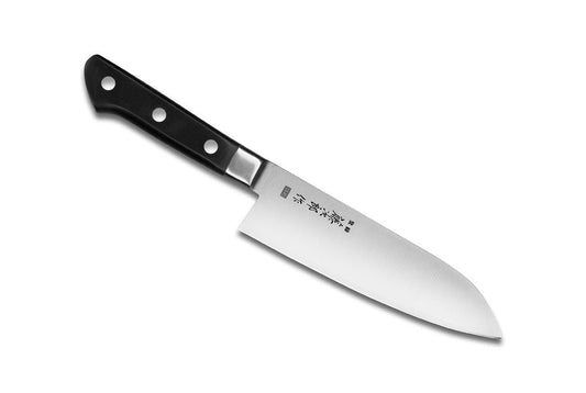 Tojiro Santoku vue avant montrant la lame et le manche, précision de coupe améliorée