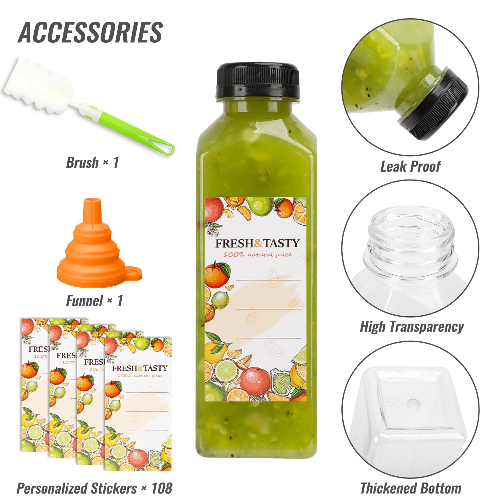 TOMNK lot de 100 bouteilles prêt à stocker pour usage professionnel