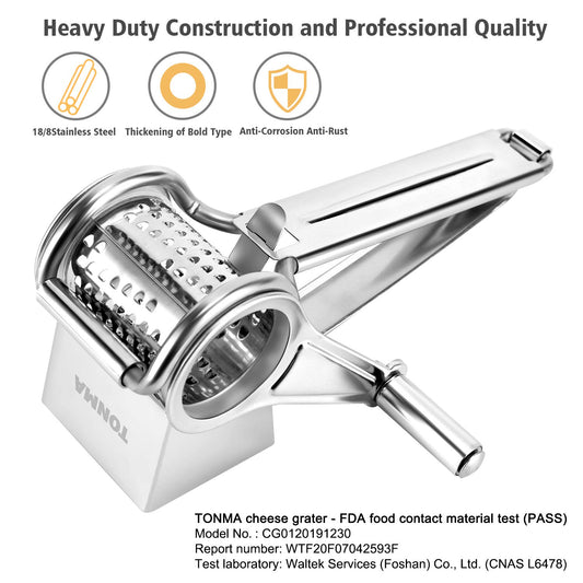 TONMA JP gros plan sur le tambour en acier 304 montrant des lames nettes et durables