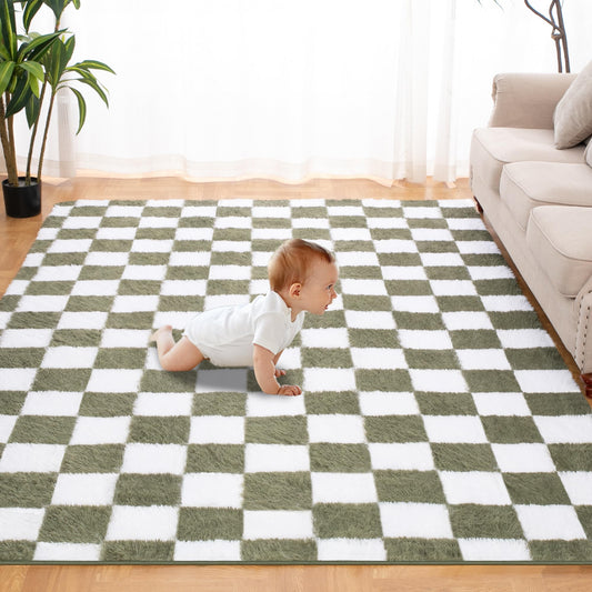 TOOHUB tapis face avant vert et blanc apportant confort visuel et chaleur