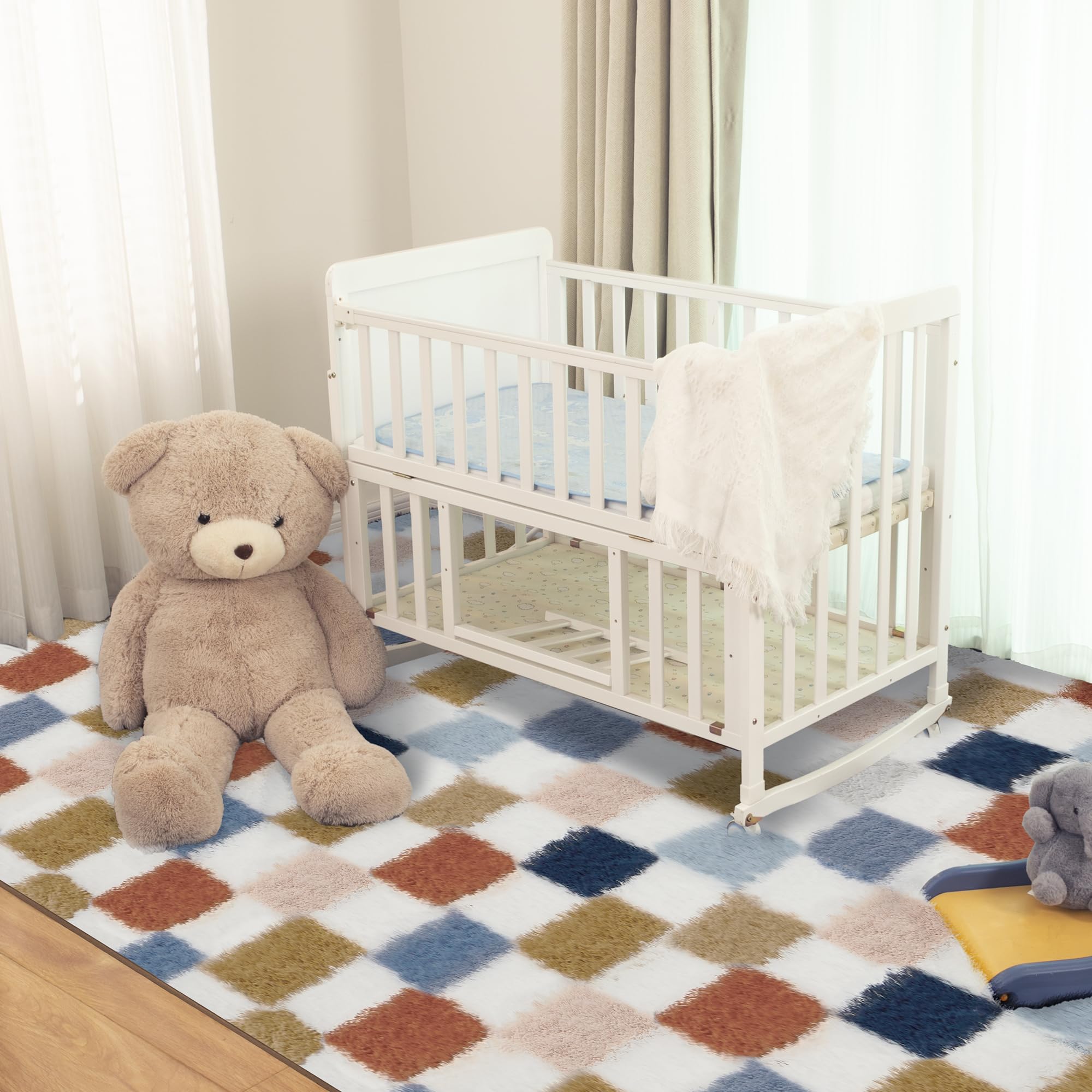TOOHUB tapis placé sous un lit créant une ambiance chaleureuse dans la chambre