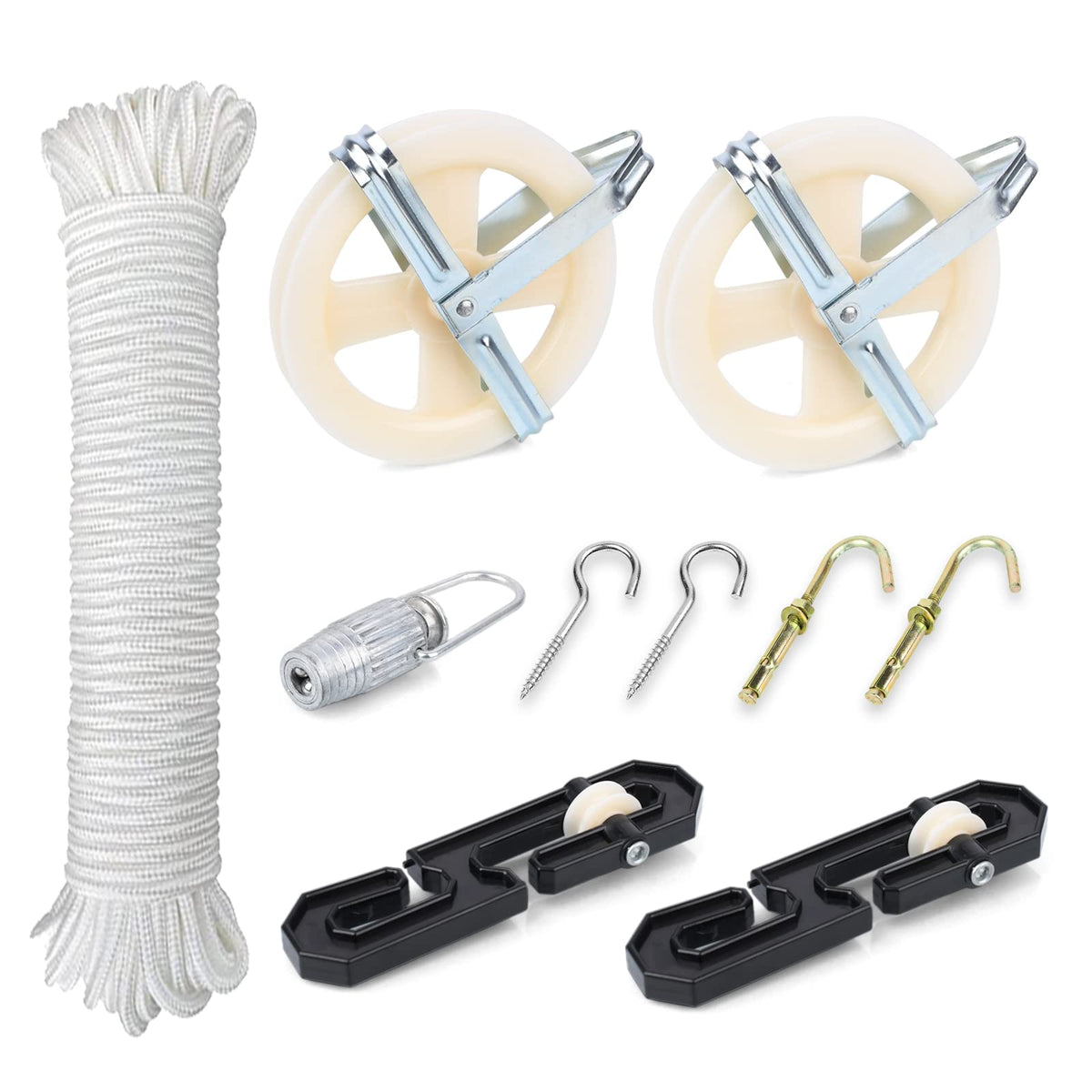 TooTaci kit corde à linge vue frontale montrant tous les composants et robustesse