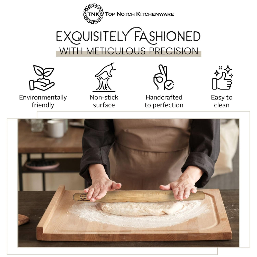 Top Notch Kitchenware rouleau en usage sur pâte assurant étalage uniforme