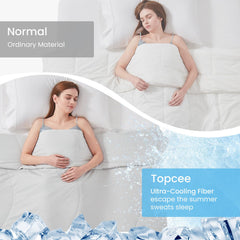 Topcee couette à l'aide dans lit illustrant confort et respirabilité