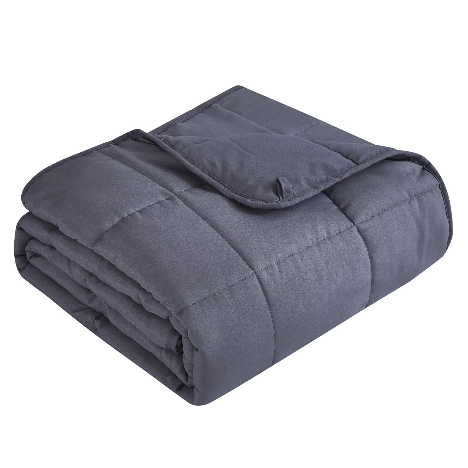 Topcee couverture lestée pliée montrant le tissu microfibre doux et le confort