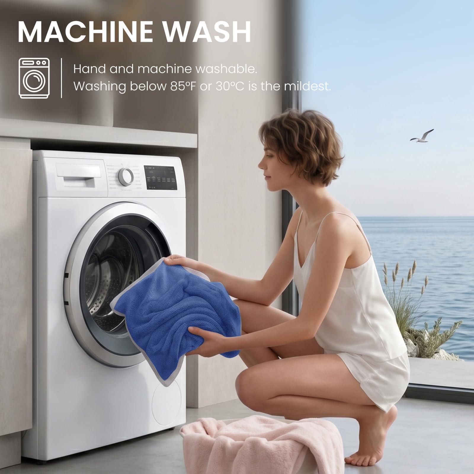 Topcee étiquette d'entretien illustrant lavage machine recommandé