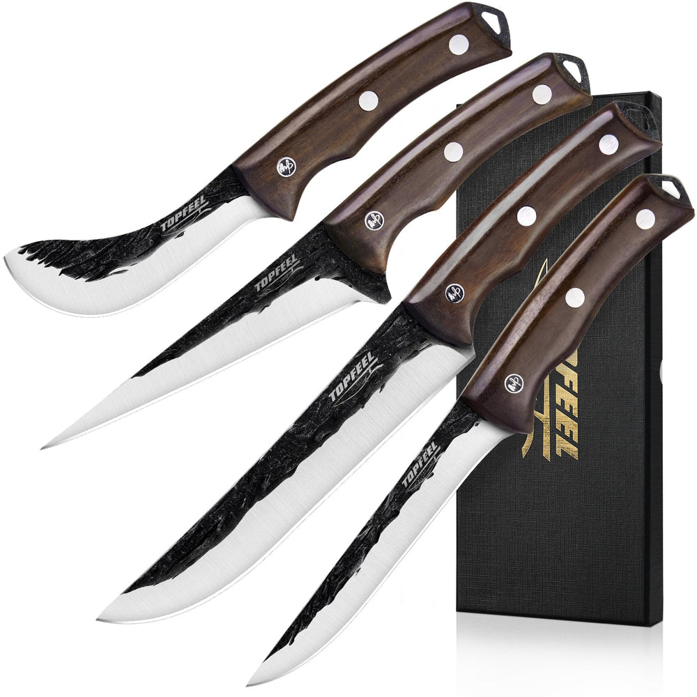 Topfeel vue avant du couteau de boucher, coupe précise pour viande