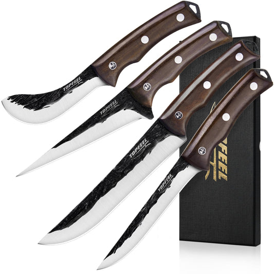 Topfeel vue avant du couteau de boucher, coupe précise pour viande