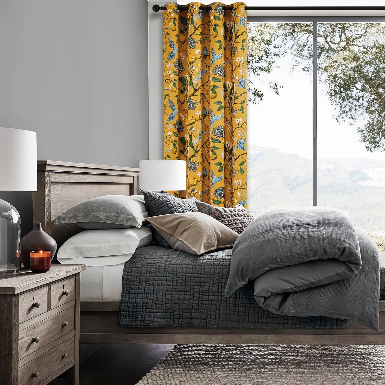Topfinel rideau en chambre créant atmosphère cosy et réduction lumière