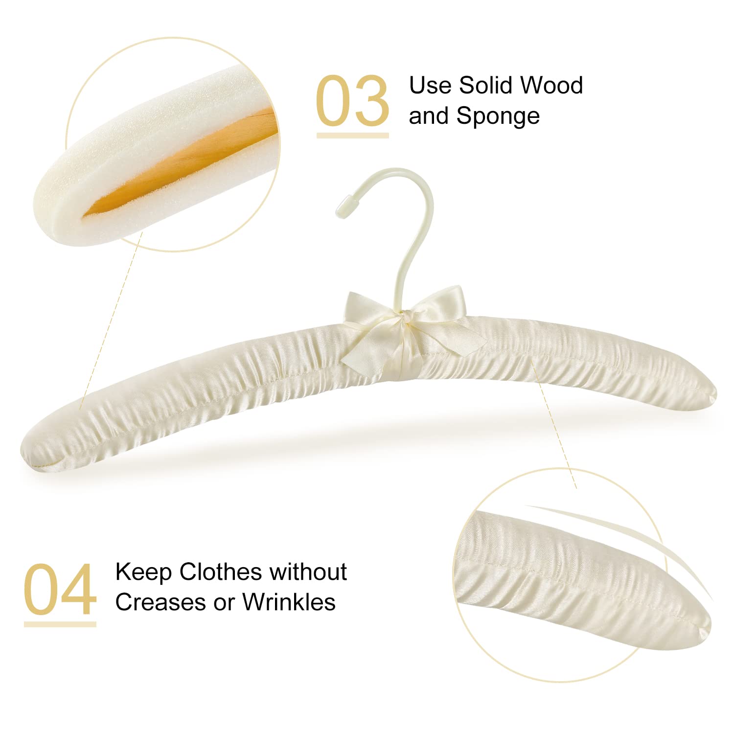 TOPIA HANGER détail du nœud satin ajoutant élégance au dressing