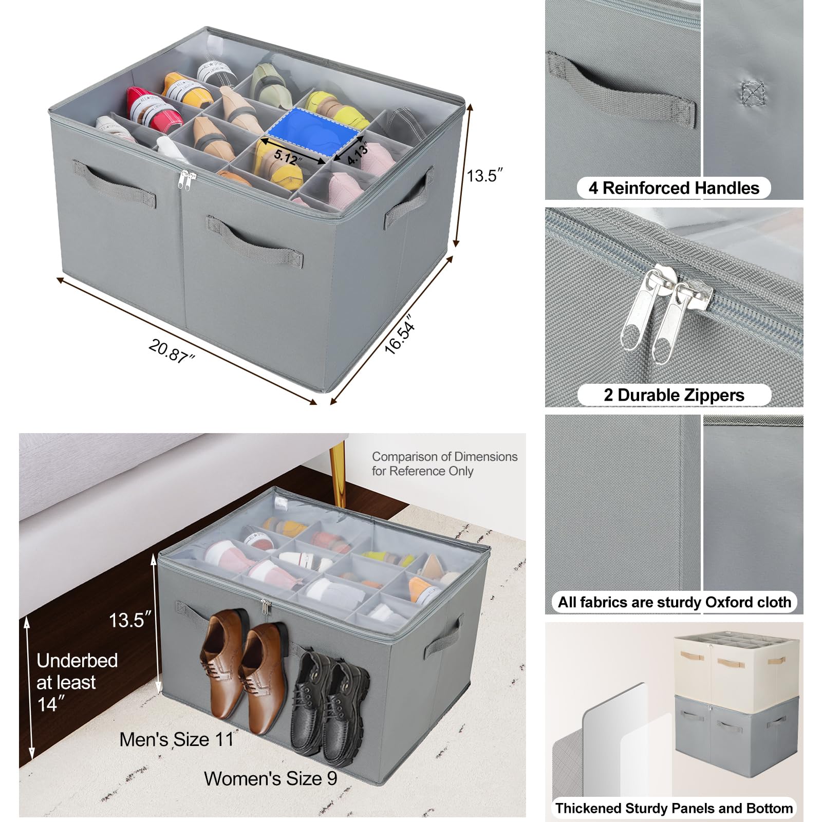 TOPIA HOME diviseurs réglables adaptés à différentes tailles de chaussures
