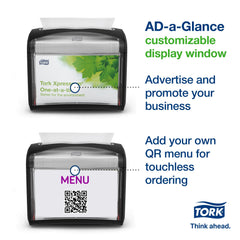 Tork xpressnap distributeur ouvert illustrant recharge facile et gain de temps
