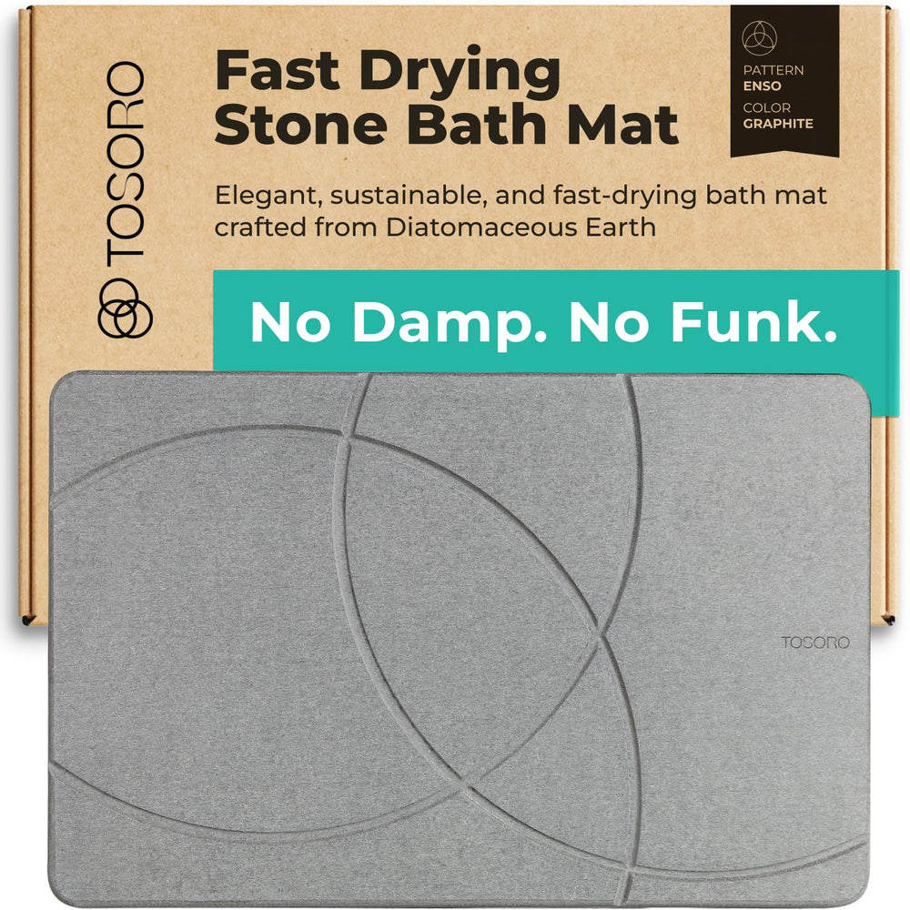 TOSORO tapis de bain graphite vue frontale, design spa et sécurité