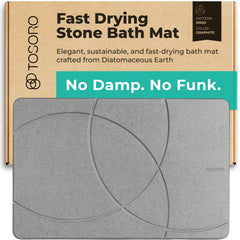 TOSORO tapis de bain graphite vue frontale, design spa et sécurité