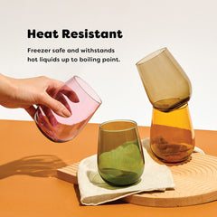 TOSSWARE verre en usage sur terrasse illustrant réutilisabilité