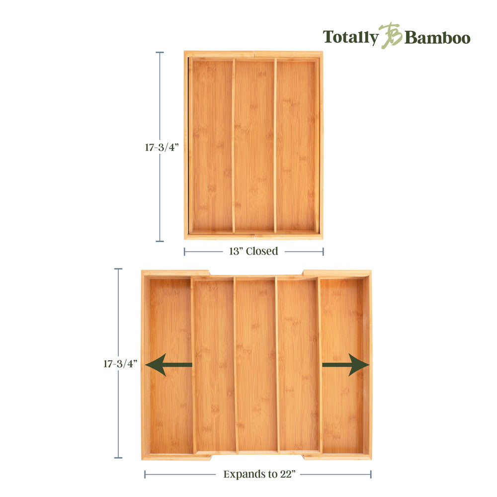 Totally Bamboo vue détaillée des cinq compartiments pour tri organisé