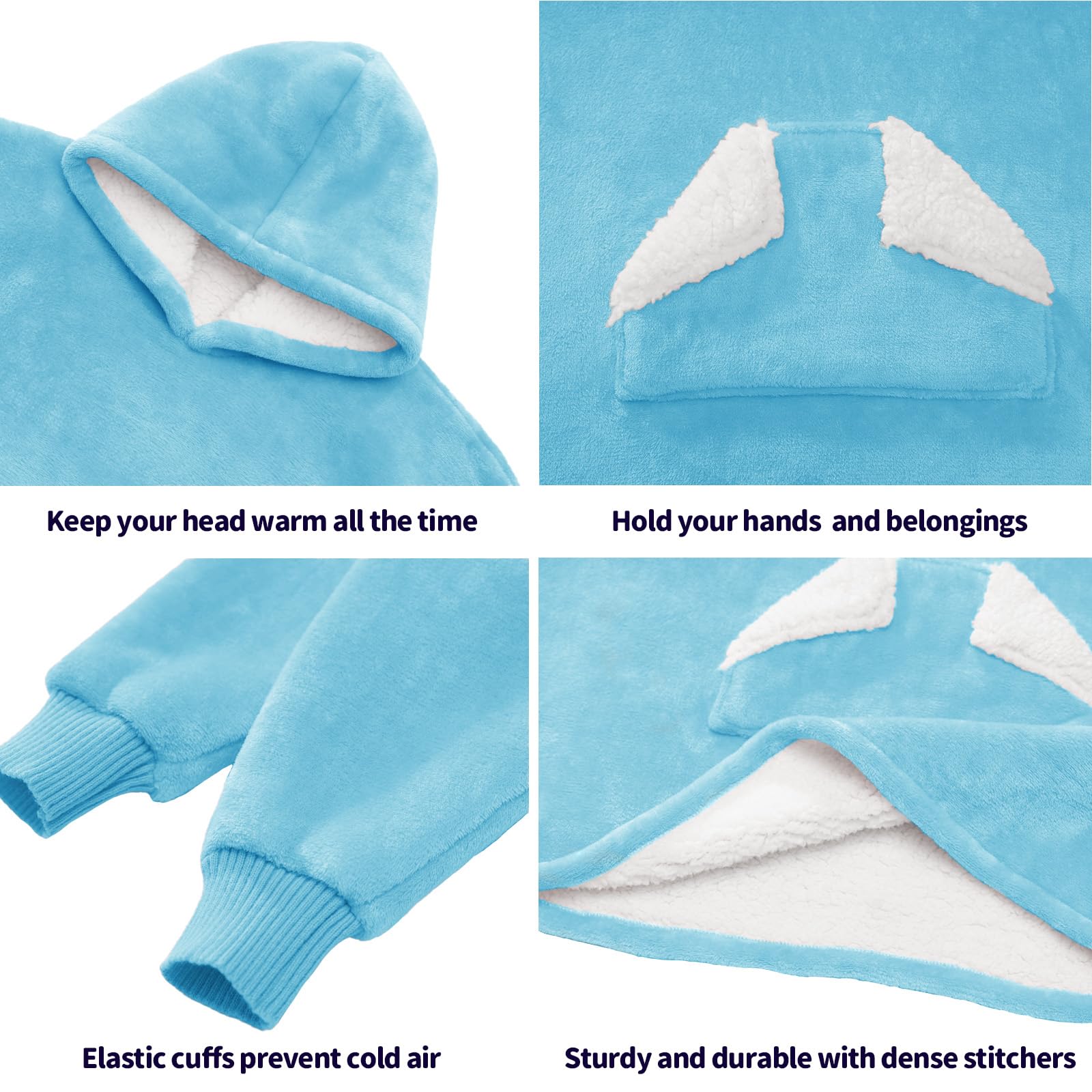 Touchat capuche et empiècement poitrine, protège la tête et garde chaud