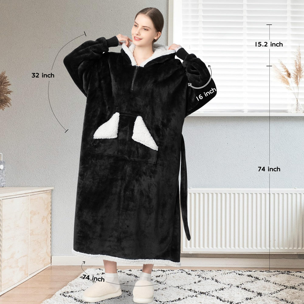 Touchat capuche oversize doublée sherpa pour chaleur et cocooning