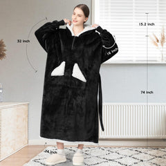 Touchat capuche oversize doublée sherpa pour chaleur et cocooning