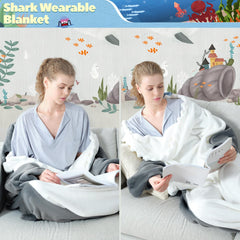 Touchat capuche requin détail dents apportant look ludique