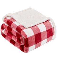Touchat couverture face avant rouge et blanc, motif chaleureux et décoratif