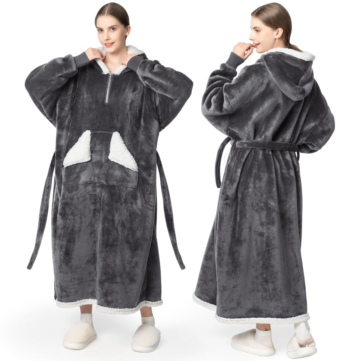 Touchat vue de face montrant la longueur cheville et le style cosy