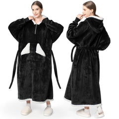 Touchat face avant du hoodie long montrant couverture intégrale et confort