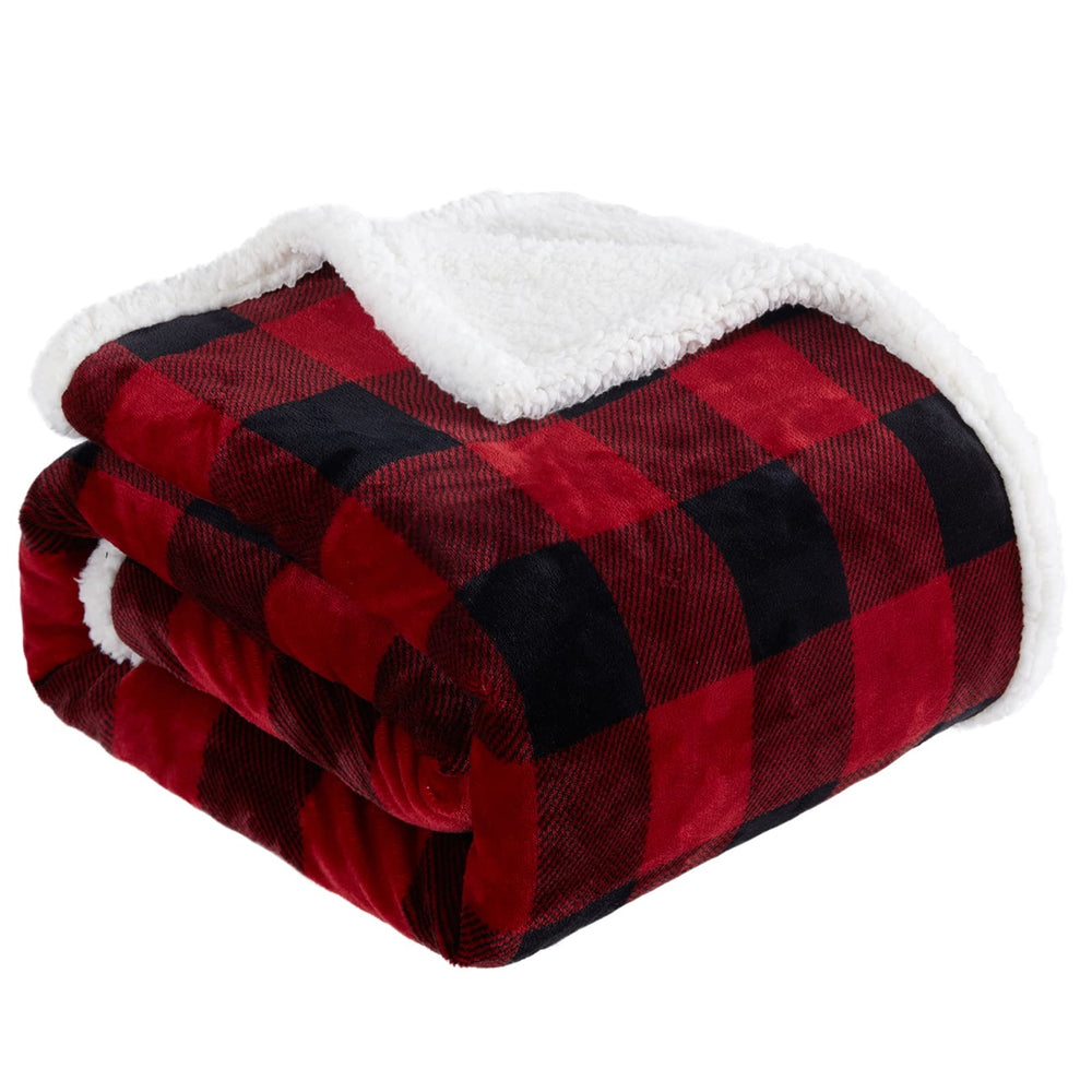 Touchat face avant du plaid Buffalo rouge et noir apportant chaleur décorative