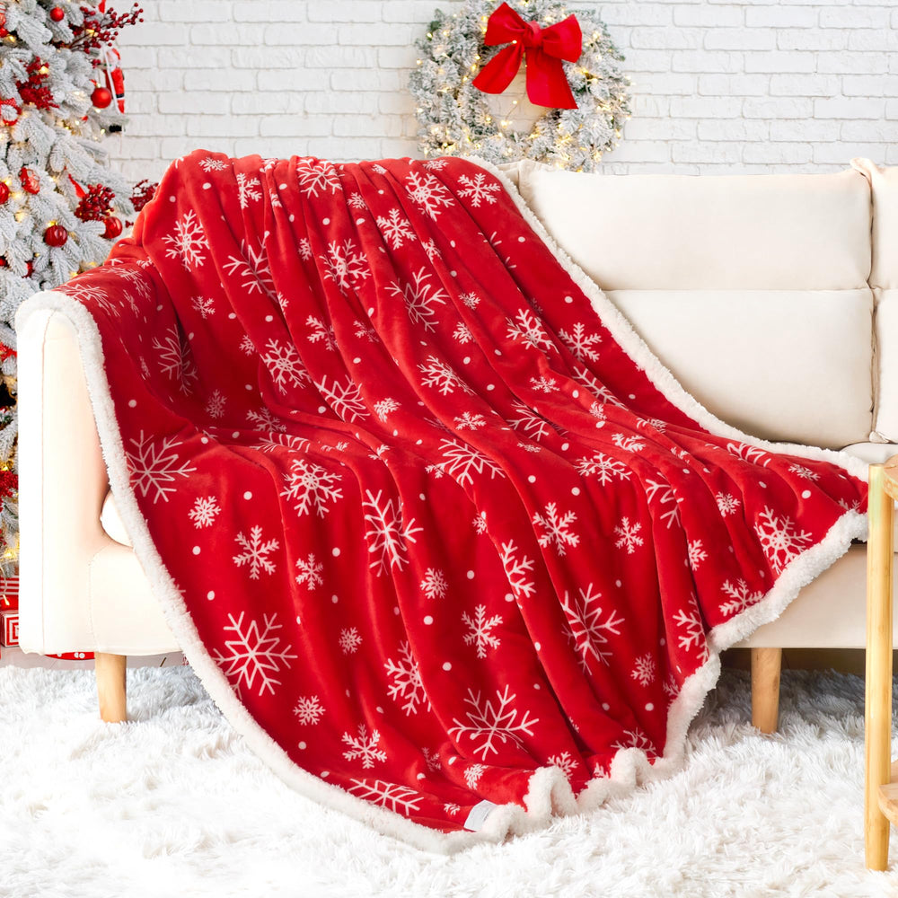 Touchat plaid de Noël envers Sherpa, offre chaleur et moelleux