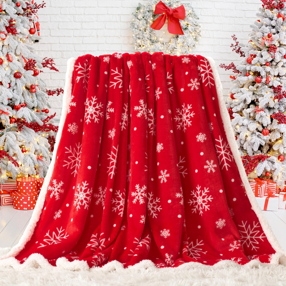Touchat plaid de Noël sur lit, rend la chambre cosy pour Noël